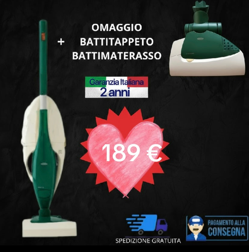 Aspirapolvere Folletto VK 131 Rigenerato Garantito 2 Anni + Battitappeto Battimaterasso